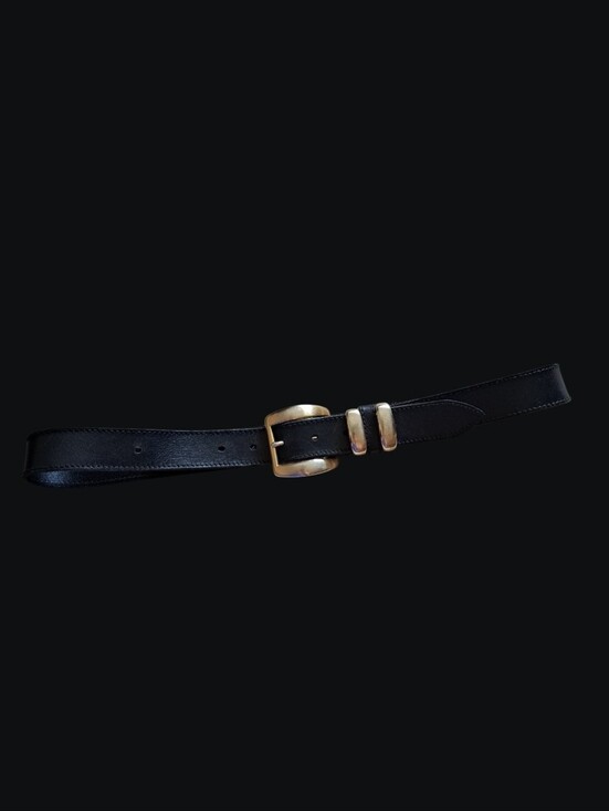 Etienne Aigner Accessories - Etienne Aigner Black Belt with Solid Brass Buckle Vintage